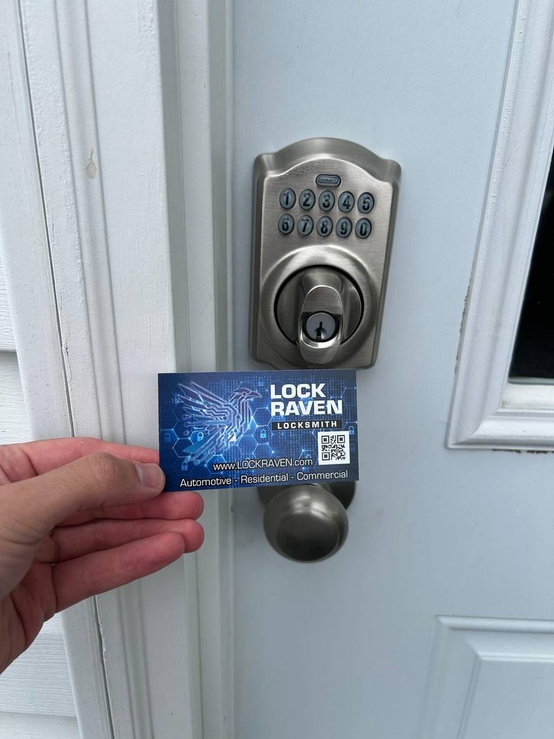 Schlage keypad deadbolt installed on a front door
